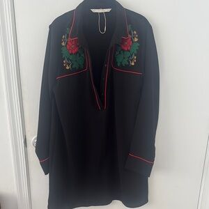Zara Black Dress with Subtle Embroidery